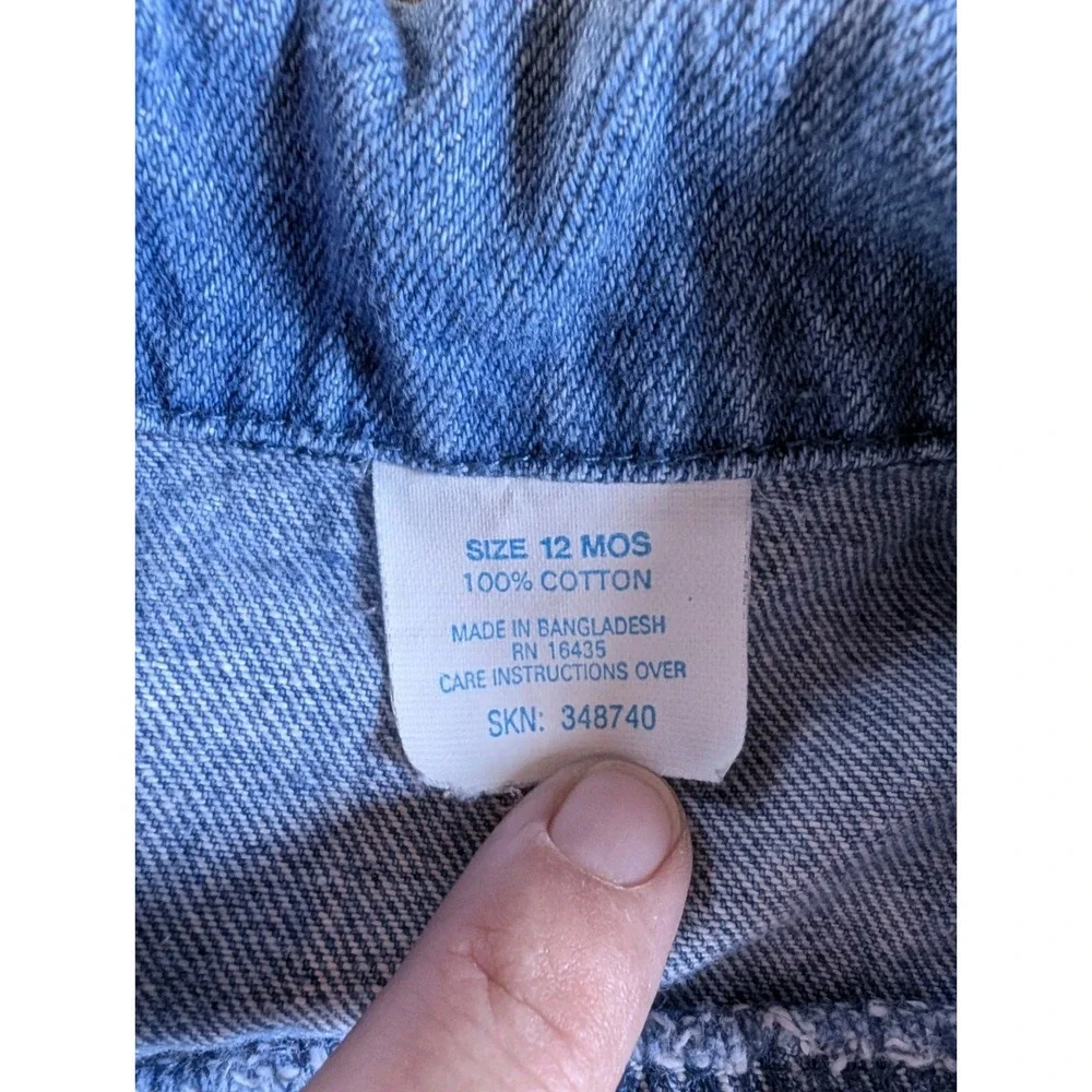 Vintage Toddler Denim Jean Jacket 12 Months Lace 90s Cottagecore Y2K Bows Moto